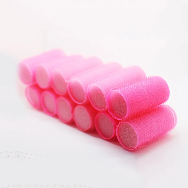Sponge Core Strong Self-Adhesive Hair Rollers Big Waves Air Bang Sleep Curling Curlers Fluffy Curl Hair Maker 12pcs/set