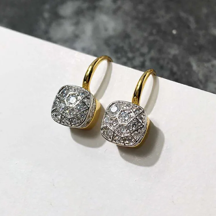 

New style Classic Hive Earring Yellow Black Green Blue White Purple 6 Colors Ctystal Drop Earrings For Women Love Gift DJE006