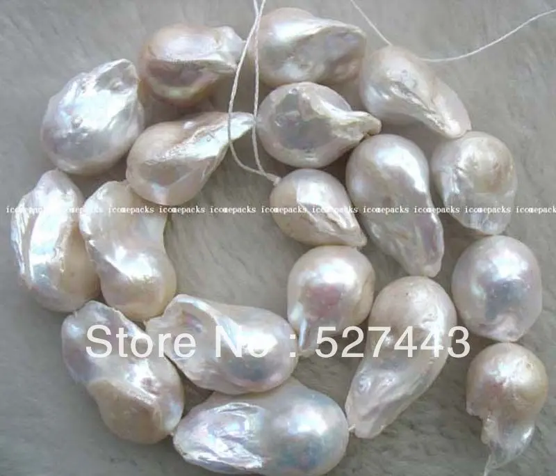 

Wholesale free shipping >>FWperal white reborn keshi drop 18" nature pearl necklace