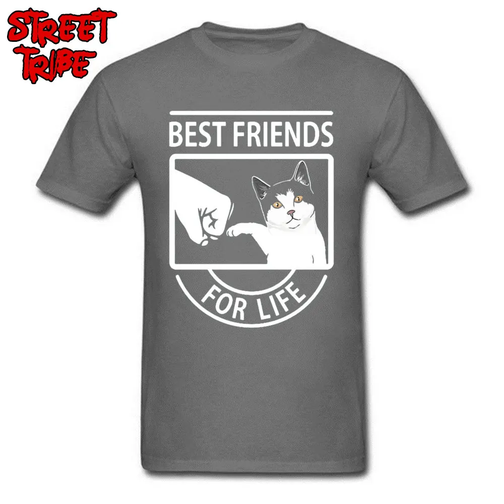 Casual Personalized Mens T Shirts Prevalent Summer/Fall Short Sleeve O Neck 100% Cotton Fabric Tees Simple Style Tee Shirts Cat Best Friends For Life 4643 carbon