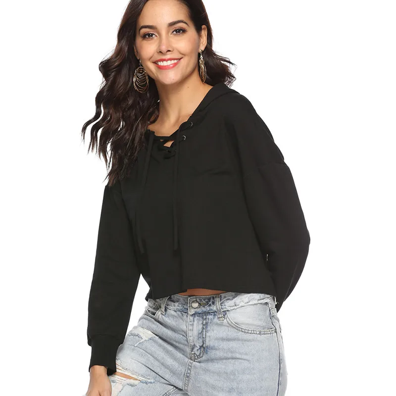 v neck hoodie women's