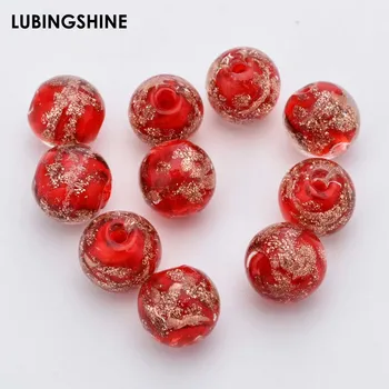 

Murano Glass Lampwork Beads10mm Crystal Beads for Jewelry Making Bracelets DIY Accessories Supplies Colorful Spacer Glass Beads