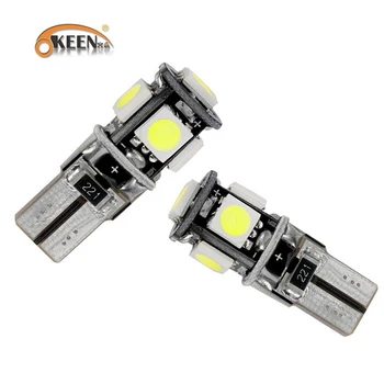 

OKEEN 2Pcs T10 Canbus White 5smd 5050 Led Car Light W5w 194 168 Error Bulbs DC 12V Wedge Lamp Band Decoder Trun Signal Lights