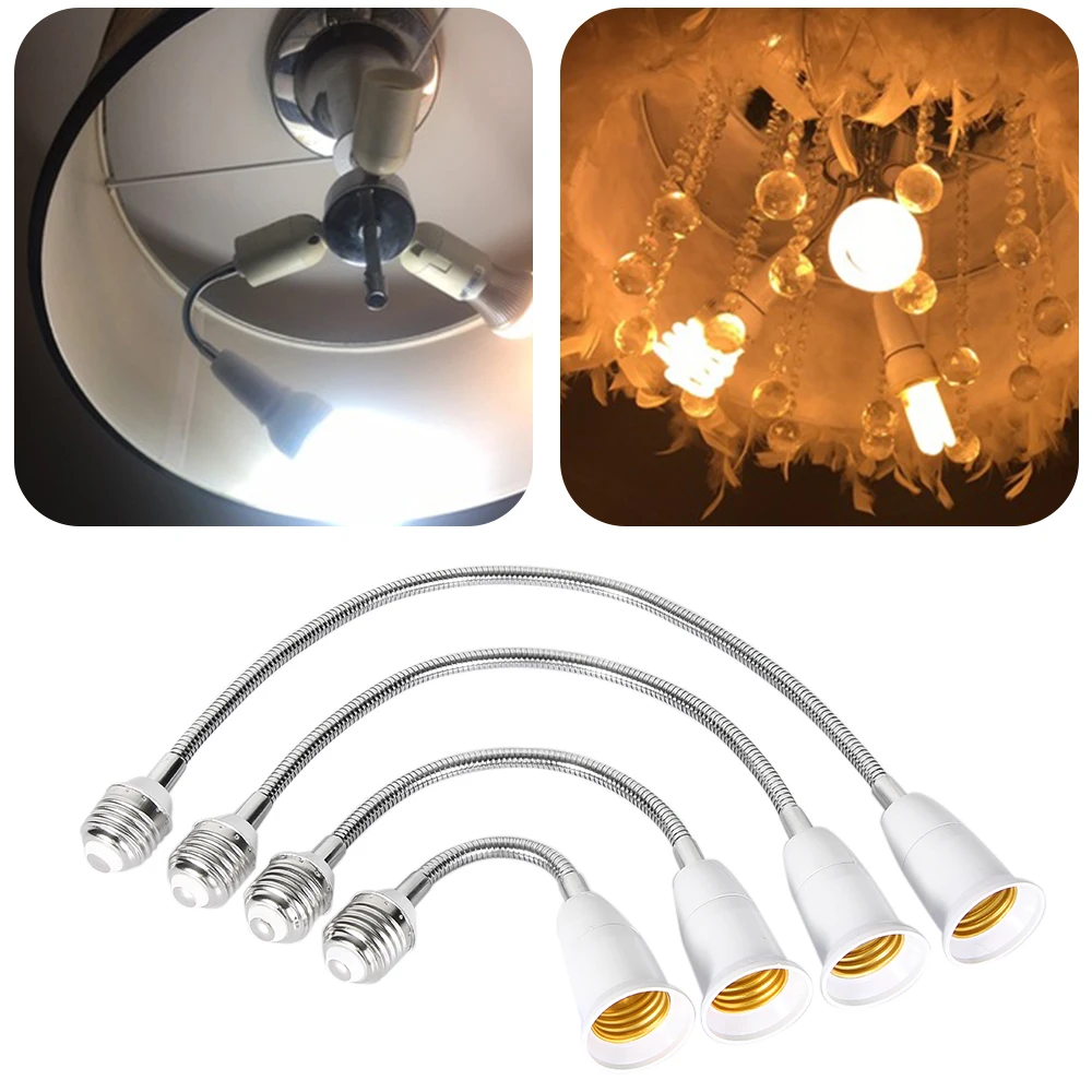 

Anti-burning Anti-aging White LED Light Bulb Lamp Holder E27 Flexible Extension Adapter Converter Screw Socket