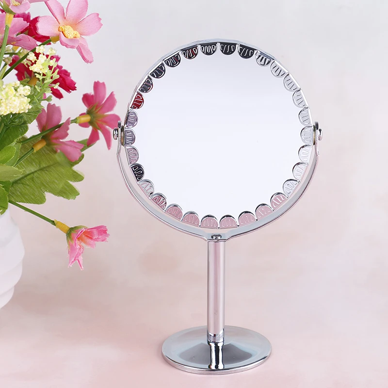 

Dual 2 Sided Round Shape LEDs Rotating Cosmetic Mirror Stand Magnifier Mirror Portable LED Lighted Makeup Mirror