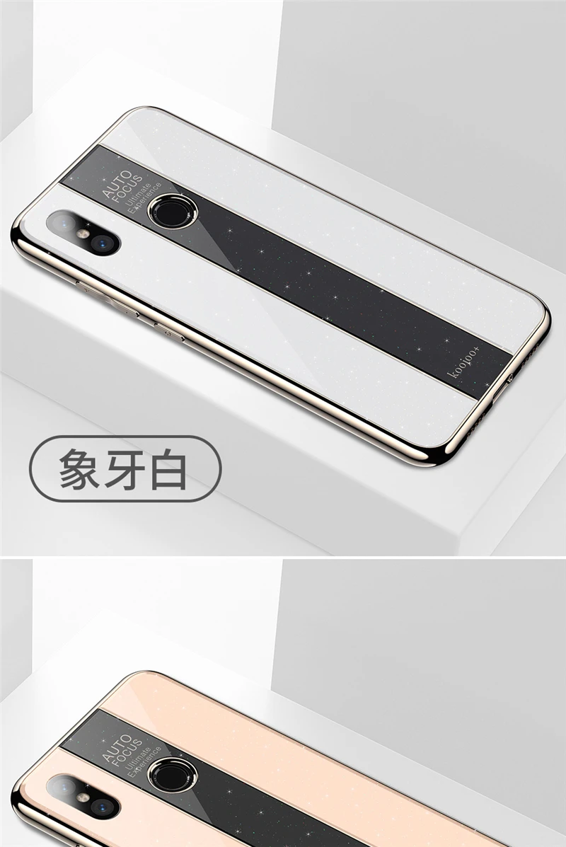 For Xiaomi MI 9 Case Luxury Plated TPU Edge Painted Glass Cover (14)