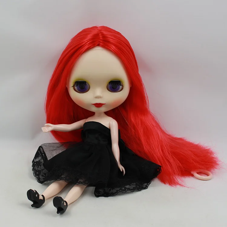 ブライス人形ヌードファッション長い赤髪boneca cabelosロンゴス赤ちゃんブライスdiy人形女の子の