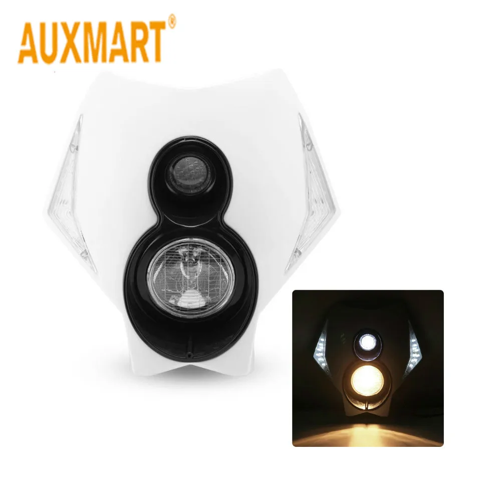 

Auxmart Motorcycle Headlight Fairing Headlamp Kit Universal For Honda Aprilia Beta Derbi Gilera BMW M otocross Street Fighter