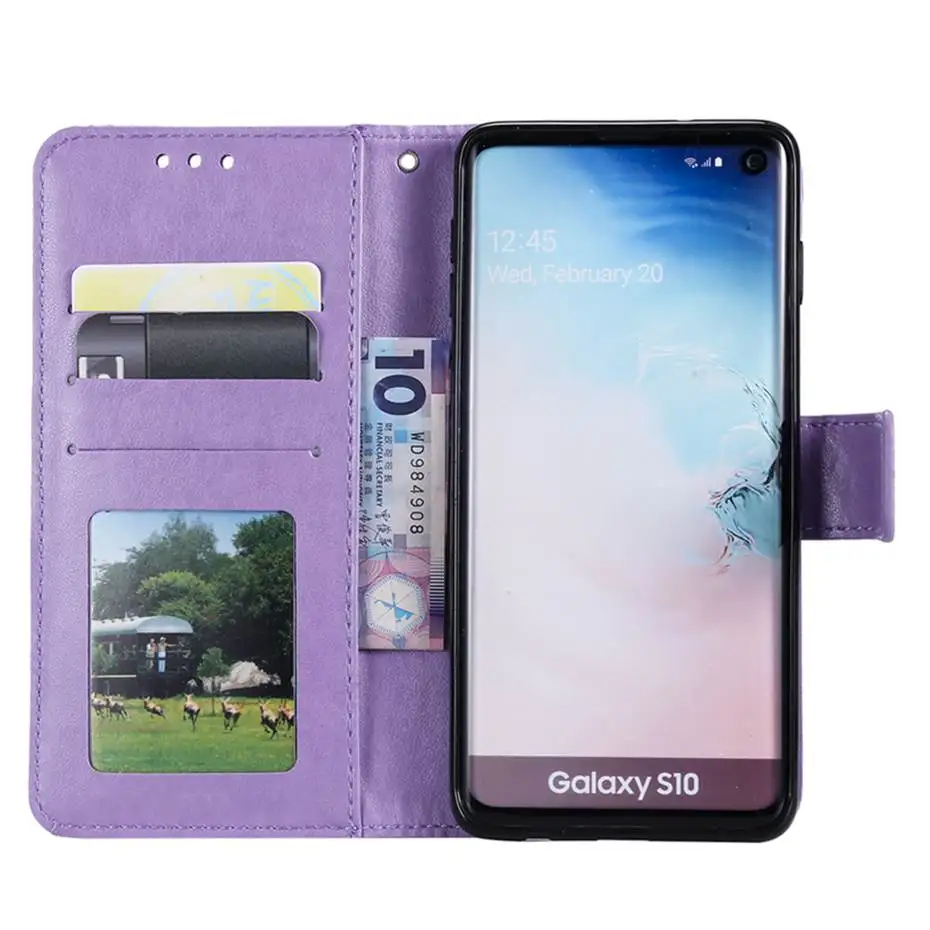 Флип кейс из искусственной кожи для Samsung galaxy S10 S10E A3 A5 A7 A6 J4 J6 Plus A8 A9 J3 J5 J7 2017 2018 Чехол