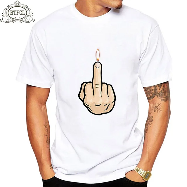 

BTFCL Men's T Shirt Cotton Casual LOGO Hand Printing Top Short-sleeved T-shirt Tshirt 2019 New Summer