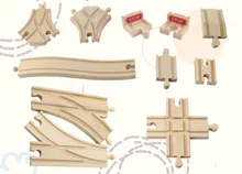 EDWONE Bridge X Rail Y rail double crossing Scene track accessories and Brio Wooden Train Educational