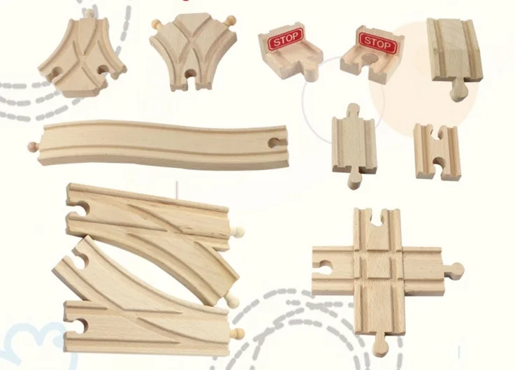 EDWONE Thomas Bridge X Rail Y rail double crossing accessories fit Thomas and Brio Wooden Train