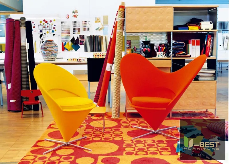 U-BEST ткань Скандинавский современный дизайн красное сердце мебель стул из нержавеющей стали