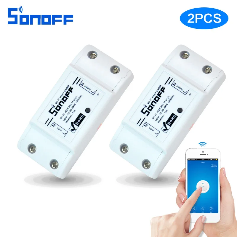 

2pcs Sonoff Wireless Wifi Switch Universal Smart Home Automation Module Timer Diy intelligent Remote Control Via IOS Androidi