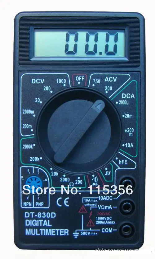 free shipping FUKE DT 830D Digital Multimeter AC/DC OHM Voltmeter with
