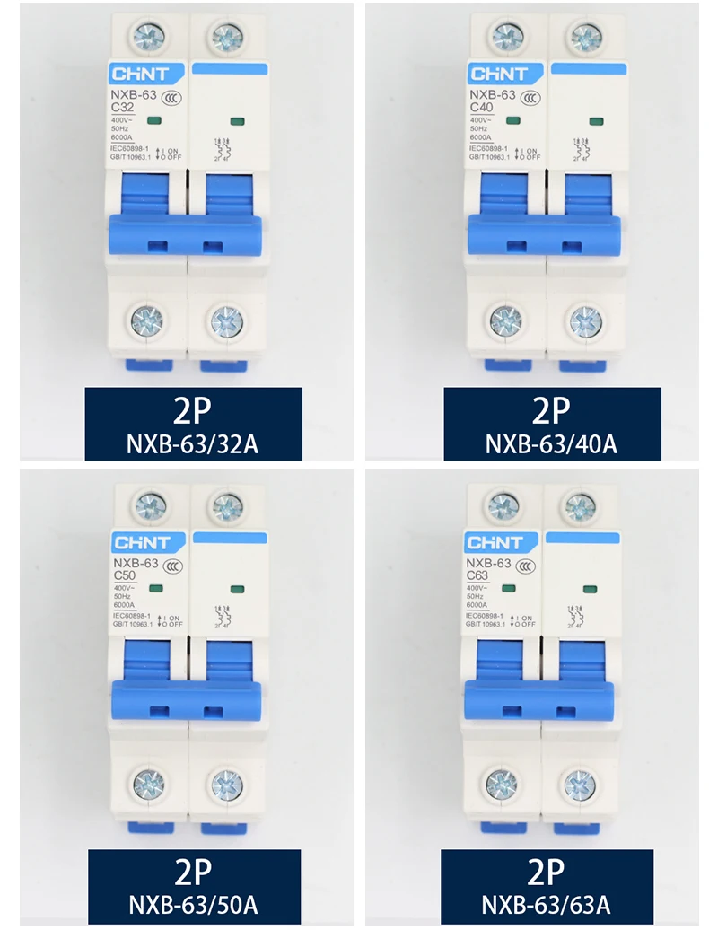 CHNT NXB-63 небольшой выключатель DZ47 воздушный выключатель 1P 2P 3P 4P 1A~ 125A C тип бытовой переключатель безопасности