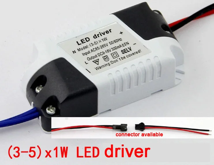 

5X High PFC (3-5) *1W constant current led driver input voltage AC85-265V output voltage 9-18V 280mA free shipping