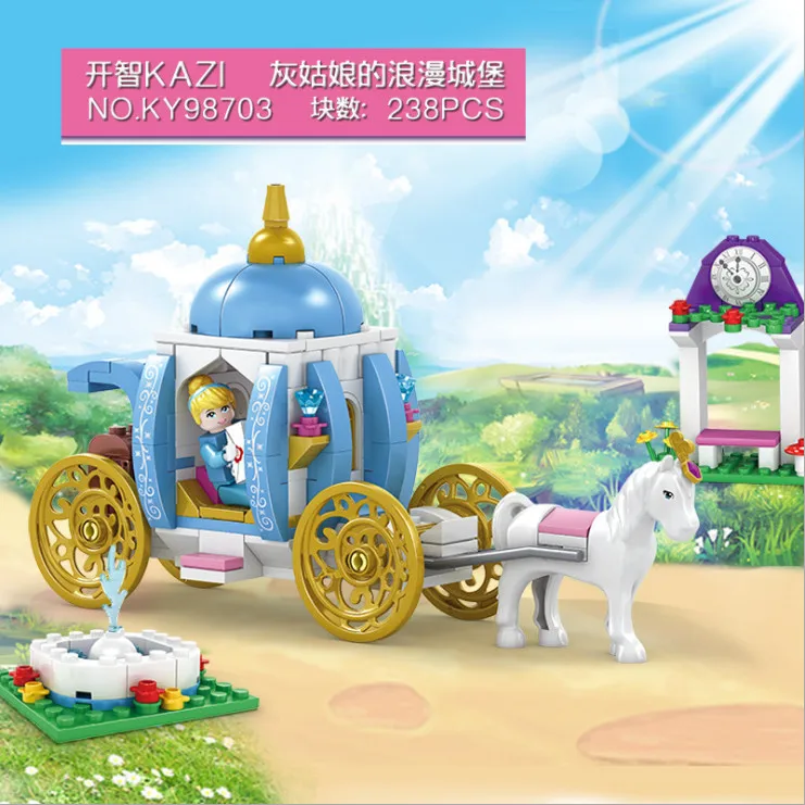 

2016 238pcs Friends City Pumpkin Carriage Building Blocks Cinderella Romantic Bricks Toys Compatible Legpin Friend