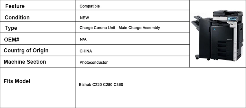 Unidad de carga principal Corona para Konica Minolta Bizhub C220 C280 C360,  conjunto de carga principal|Piezas de impresora| - AliExpress