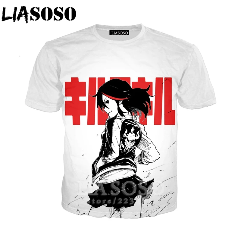 

LIASOSO Summer New Fashion Men Women Sweatshirt 3D Print Anime KILL la KILL Short Sleeve T Shirt Casual Harajuku Pullover A140-1