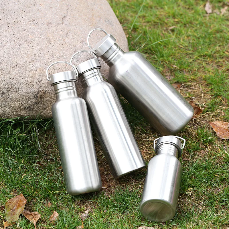 Hot Sale Bpa Free 500/750ml single wall Portable Stainless steel304  Sports&Outdoor Kettle Bicycle My Water Bottle Bamboo Lid