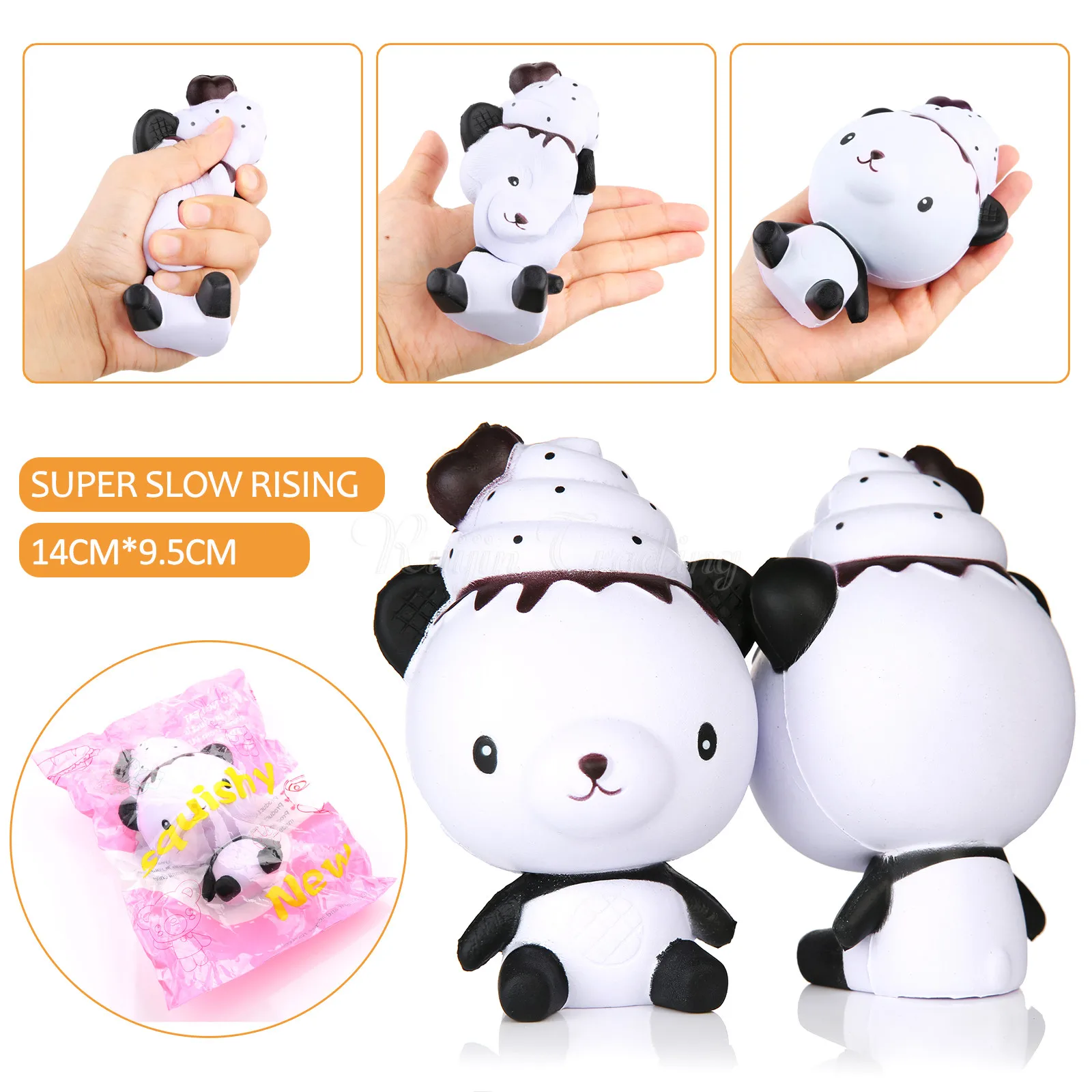 Kawaii Squishy Original Jumbo Rilakkuma Ice Cream Bear Panda Slow