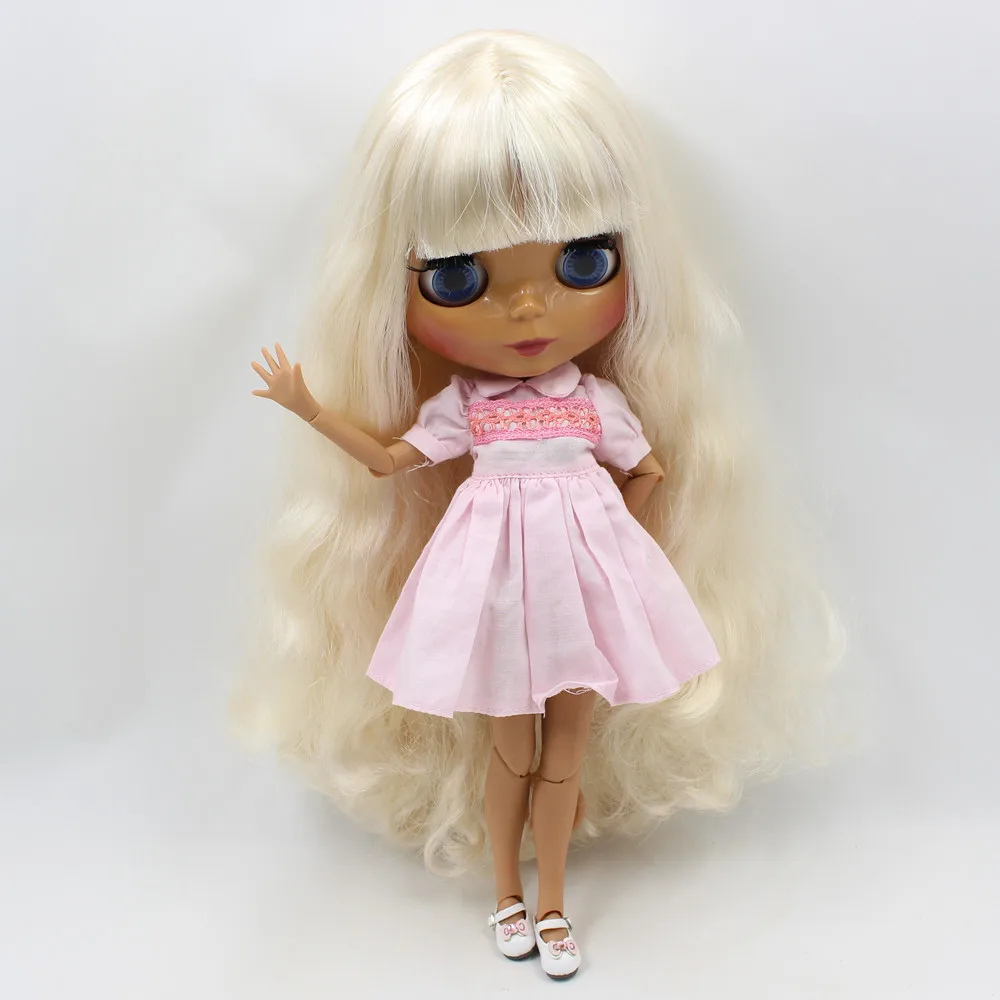 Кукла Blyth 1/6 от ICY DBS кукла со светлыми кудрявыми волосами с челкой и темной кожей