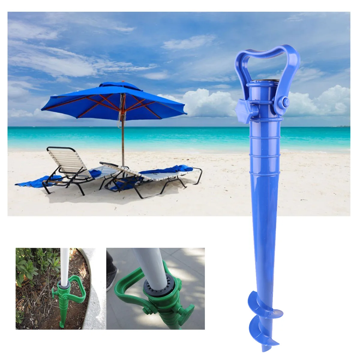 Регулируемый сверхпрочный пластмассовый пляжный зонт песочный наземный якорь подставка шип шнек держатель для рыбалки полюс солнце пляж сад патио