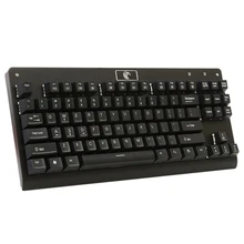 Z-77 87 Keys Mechanical Gaming Keyboard with Blue Switches DIY Replaceable Switches – Black