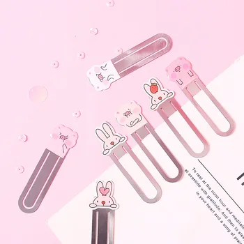 

1pc Kawaii Pig Rabbit Metal Bookmarks Books Marker of Page Stationery School Office Supply Student Prize