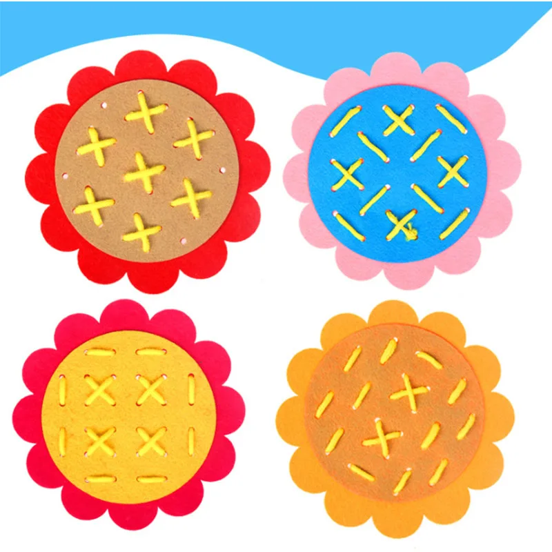

2Pcs Teaching Kindergarten Manual DIY Weave Cloth Baby Early Learning Education Toys Montessori Teaching Aids Math Toy