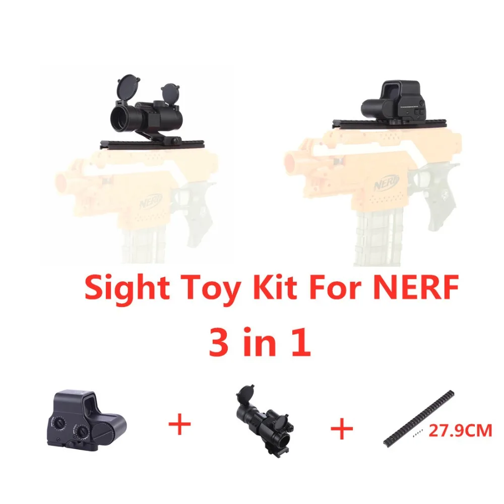 

Multifunction Scope sight toy kit for Nerf or for Airsoft with 27.9cm Rail- Black
