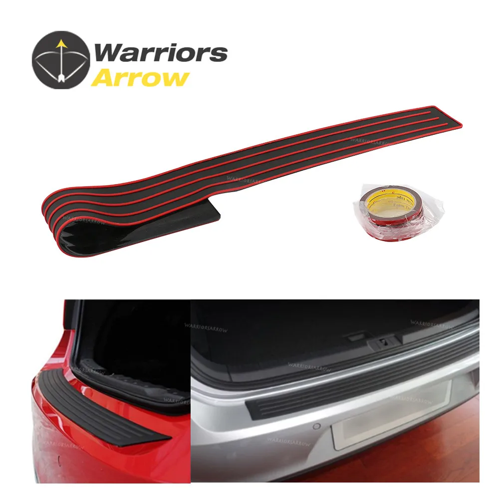 Red / Black Rear Bumper Protection Rubber Strip Anti Scratch Door Sill