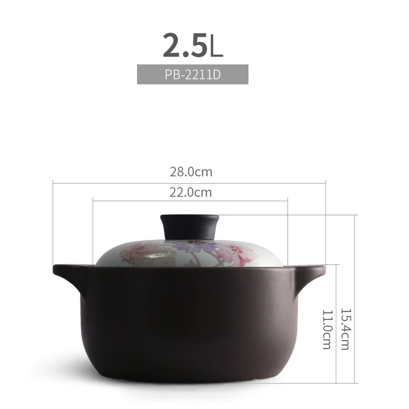 Новое прибытие Azaleas эмалированные керамические суповые горшки Stewpot тушеная кастрюля большое предложение блюдце керамическая сковорода кухонная посуда - Цвет: 2500ml