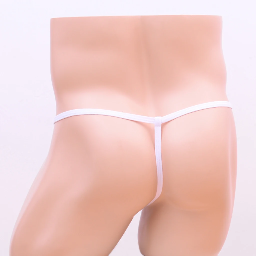 Men's Open front Shiny Stretch Pouch Sexy Hollow-out Soft & Breathable Thong Underwear -Multi Color