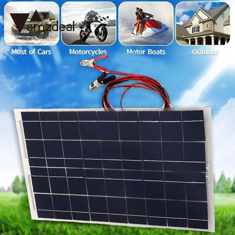 

2017 New DIY 18V 30W Smart Solar Panel Car RV Boat Battery Charger Universal W/Alligator Clip Professional Home Travelling Gift