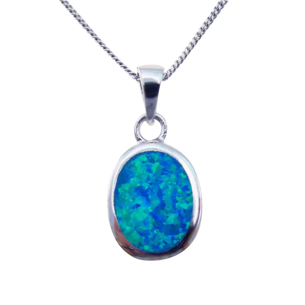 Женская подвеска из серебра 100% пробы с голубым огненным опалом|pendant woman|pendant bluependant