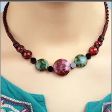 Модные тибетские ювелирные изделия из натурального камня фиолетовые Чокеры ожерелье женские ожерелья бижутерия цепочка с подвеской подарки на год 148