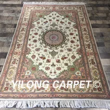 Yilong 4'x6' handknotted персидский ковер прочный салон Восточный ручной работы ковёр из шелка и шерсти(WY2075S4x6