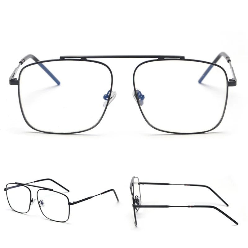 big eye glasses square frame men metal myopia detail (6)