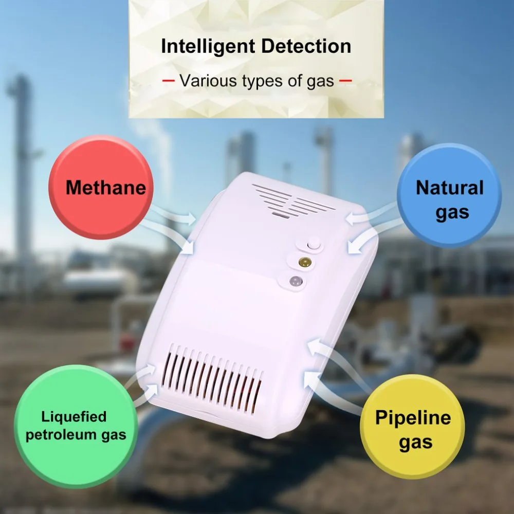 Детектор горючих газов, датчик сигнализации LPG, анализатор природного газа, тестер утечки, звуковой светильник, сигнализация, охранная сигнализация