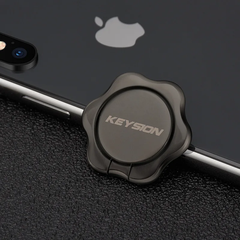Dark Gray KEYSION универсальная подставка для мобильного телефона 360 кольцо на палец Настольная подставка держатель подходит для магнитного автомобильного кронштейна роскошный держатель для телефона Подставка - Цвет: Dark Gray