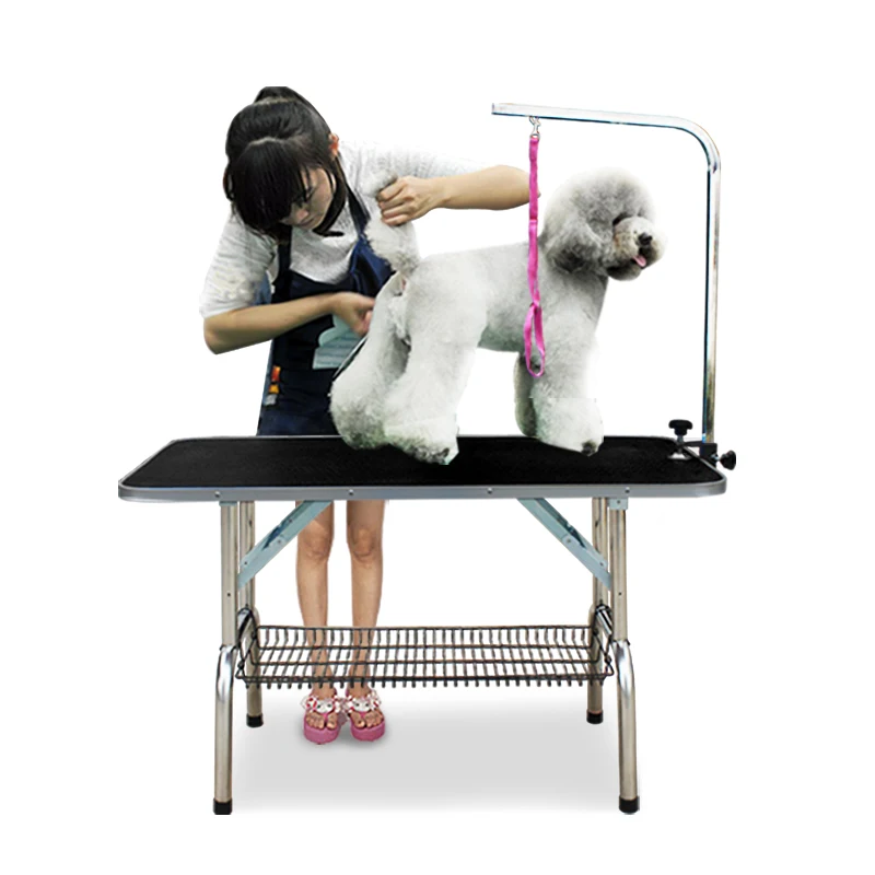 

Cheap Foldable Stainless Steel Pet Grooming Table for Small Pet Portable Operating Table Rubber Surface Bath Desk Blue Pink