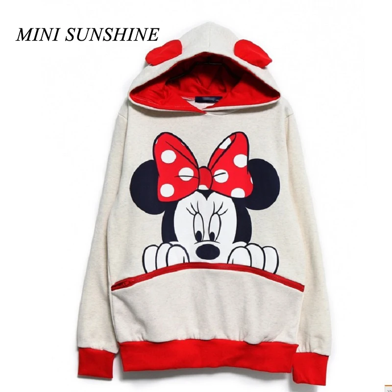 

Kawaii Women Hoodies Mickey Cartoon Hooded Sweatshirts Female Loose Fleece Pullover Plus Size Harajuku Hoodies Outwear z4