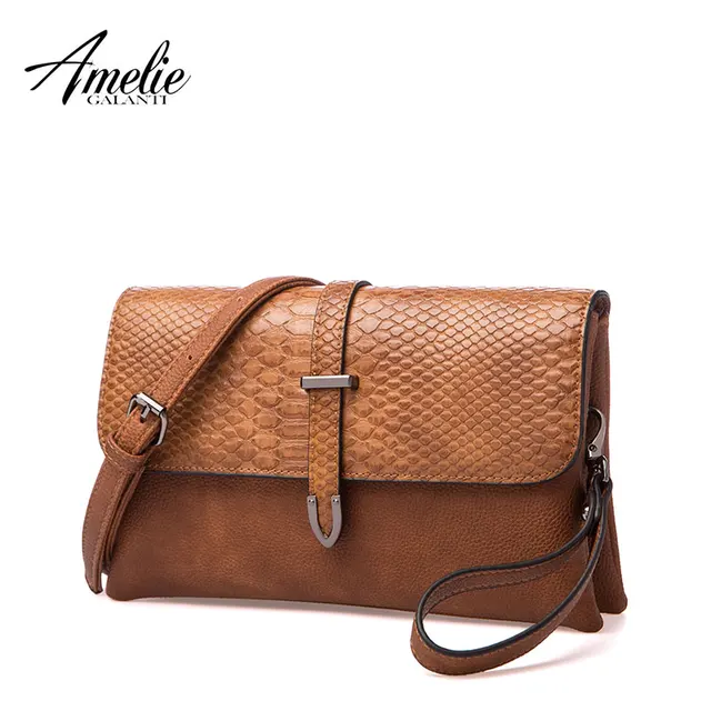 AMELIE GALANTI 2018 NEWEST Ladies Fashion Handbag England Style Casual Envelope Shoulder bag PU small 3 colors