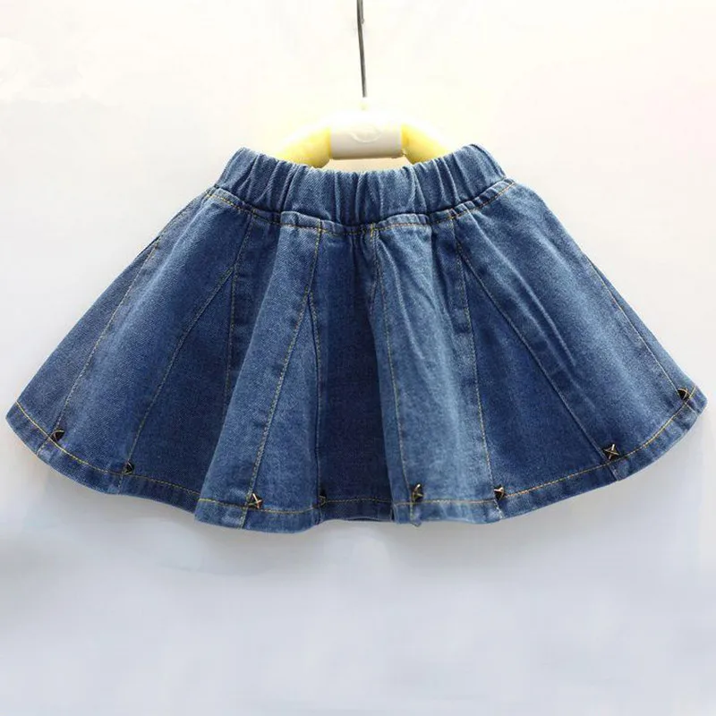 Новые весенне-летние однотонные юбки для девочек Джинсовая юбка для девочек праздничные юбки для маленьких девочек детский бренд