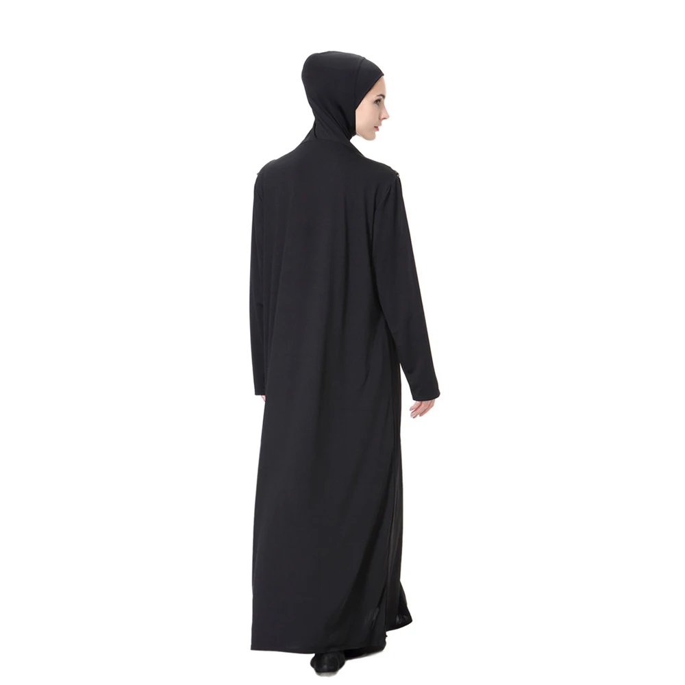 Мусульманское платье абайя женское платье с длинным рукавом арабское Макси абайя исламские женщины одевают одежду халат кафтан цельный удобный