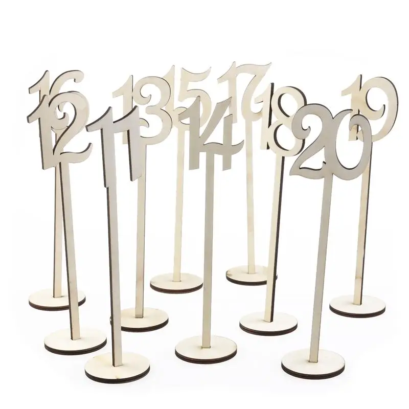 Us 803 48 Di Sconto10 Pz 11 20 Numeri Da Tavolo Mini Lavagna Di Legno Bastone Set Con Base Francese Font Matrimonio Compleanno In Decorazioni Fai