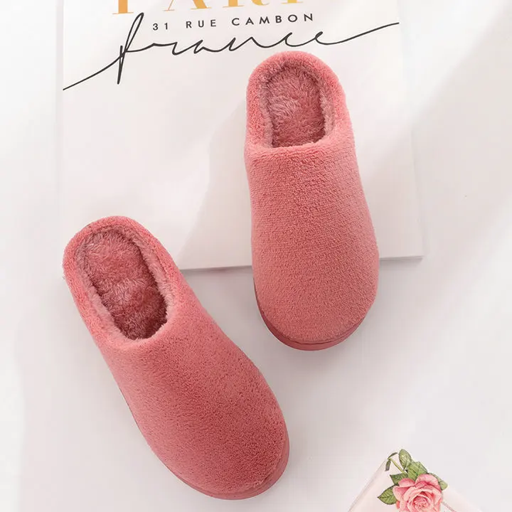 2018 Soft New Winter Warm Bedroom Winter Home Slippers Shoe Women Men Soft Cozy Cotton Shoes Woman Slipper (1)
