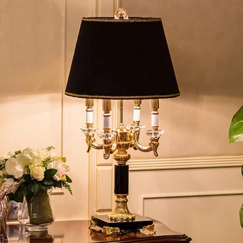 

Modern Bedroom Table Lamp Black Fabric Lampshade Living Room Decoration Abajur Table lamp For Bedroom All country can use Socket